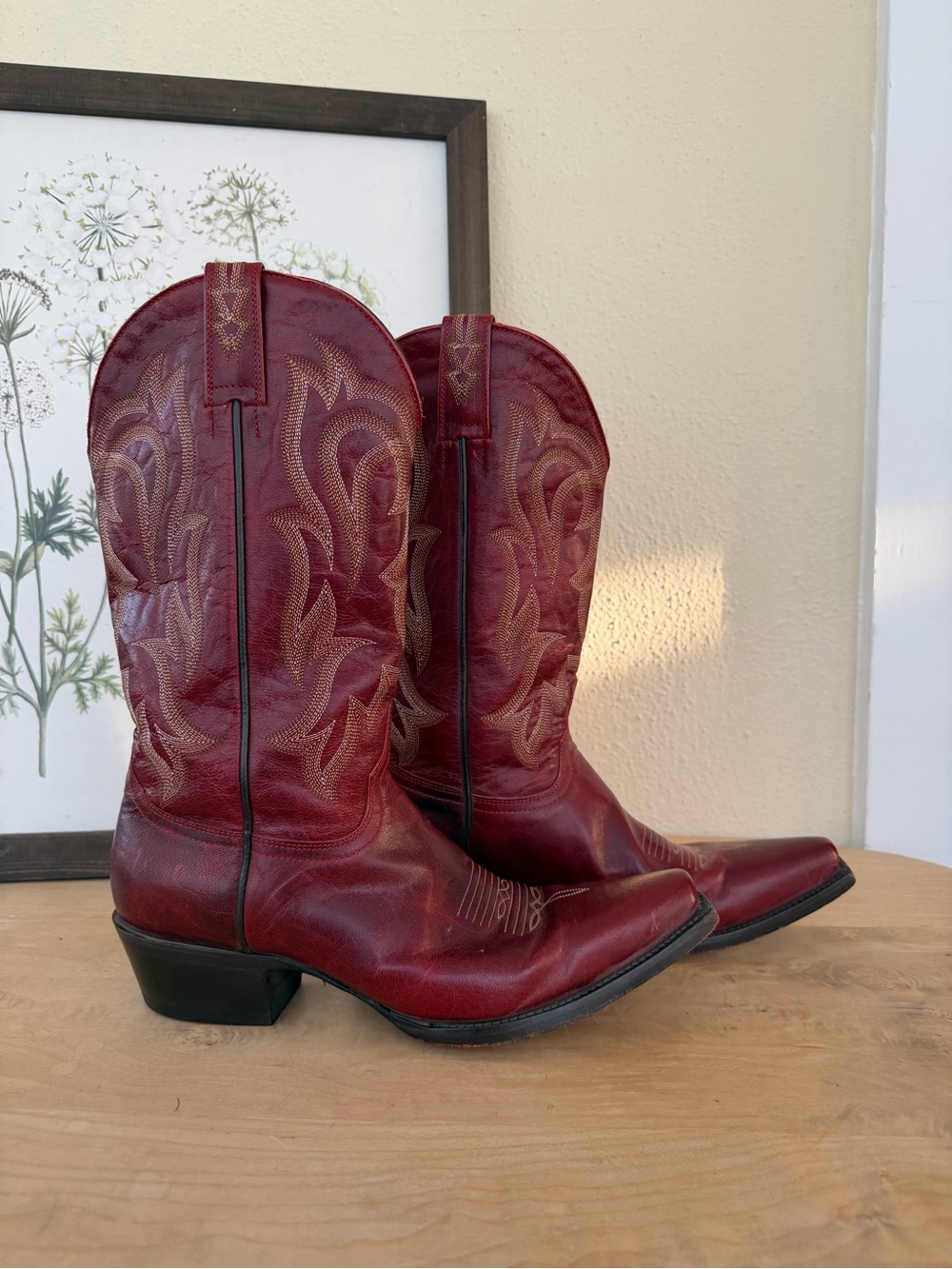 Shyanne Genuine Leather Red Western Boots